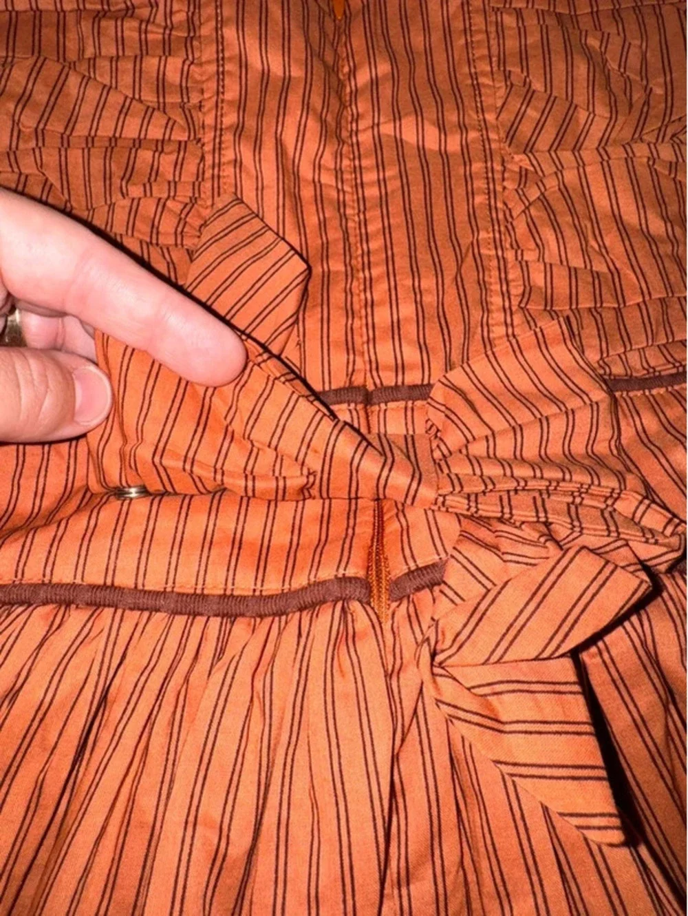 Kate Quinn Wonderland Dress in Cinnamon Pinstripe 2T NWT